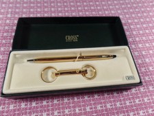 Cross 10k Gold Ballpoint Pen Keychain Set New In Box Made In Usa 4572