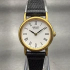 Seiko Watch Women 20mm White Dial Gold Tone Round 2Y00-0A10 Vintage New Battery