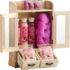BRUBAKER Cosmetics Beauty Gift Set Women's Bath Set Wooden Cabinet 10 Piece