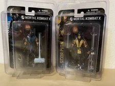 Mezco Mortal Kombat X 3.75 inch Sub-Zero & Scorpion figures lot