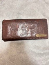 Diesel Men Only The Brave Long Wallet Brown Embossed finish Vintage Luxury Slim