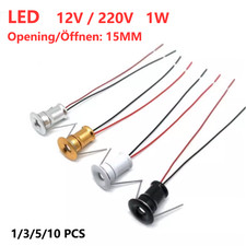 Mini LED DC12V / 220V 15mm 1W Spot Light Recessed Ceiling Lamp Cabinet Downlight