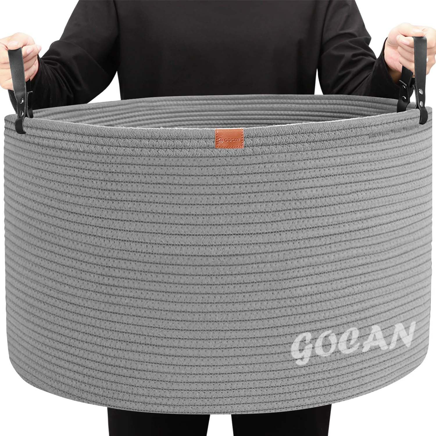 XXXL Cesto Portaoggetti, Cesto Grande, Cesto per Biancheria in Corda Di Cotone, 