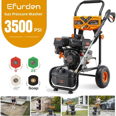 #ad Efurden Cold Water Pressure Washer Gas Powered 3500 PSI 2.3 GPM with 4Nozzle Set $269.99