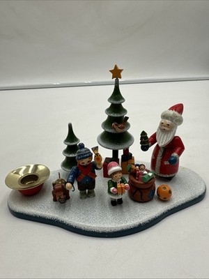 Vtg 1990s Kathe Wohlfahrt Erzgebirge Candleholder Scene - Candles - Germany