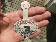 Vntg Beaver Brand Hats Since 1869 Paper Hat Size Tag 7 1/4 58  WAEMA Member