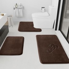 Bathroom Rugs Sets 3 Piece, Non-Slip  Quick Dry Bath Mat Set, Ultra Soft