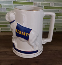 VTG United States Marine Corps USMC 3D Bulldog Mug Stein 6โ Made in USA 1980