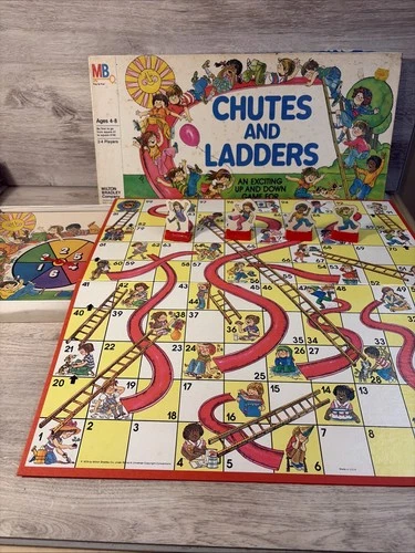 VINTAGE Chutes and Ladders 1979 COMPLETE Milton Bradley Children's Board Game