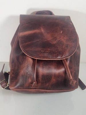 Portland Leather Goods Bucket Backpack Lava Leather Drawstring Bag