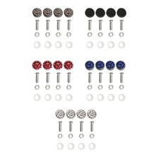 Bling License Plate Fastener Fixing Screw Caps Kit for Car, Motorcycles, Trucks