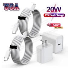 2 Pack Super Fast Charger Type C For iPhone 14 13 12 11 Pro Max Xs XR 8 7 6 Plus