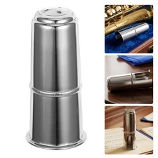 2Pcs Alto Saxophone Mouthpiece Metal Caps Silver Durable Protective Covers