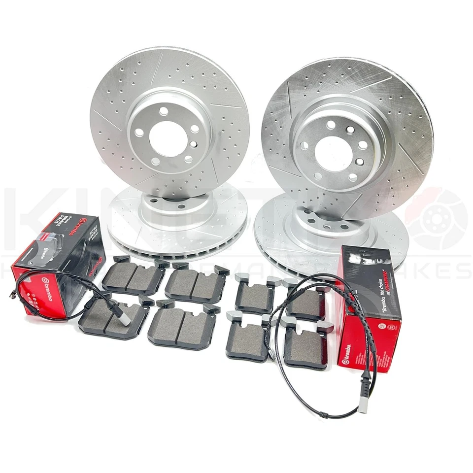 PARA BMW M135i F21 DISCOS DE FRENO RANURADOS HOYUELOS DELANTEROS TRASEROS PASTILLAS BREMBO SENSORES DE DESGASTE Foto 2 de 4