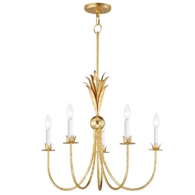 Maxim 2885GL Paloma 5 Light Chandelier-Gold Leaf