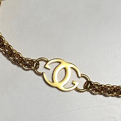 GUCCI Chain Belt Double G Interlocking Gold Gold Color Metal