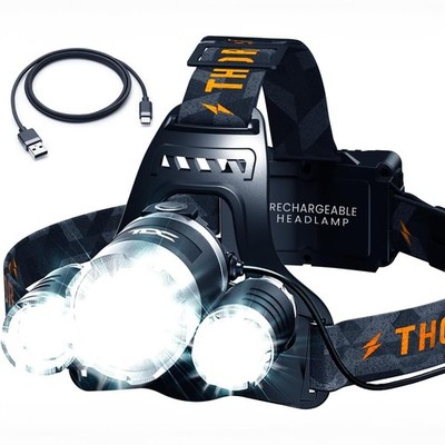 TDC Head Lamp Led Rechargeable Super Bright - USB-C Headlamp for Adults - Hea...