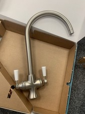 John Lewis Arc Quarter Turn Kitchen Tap, Brushed Steel Finish