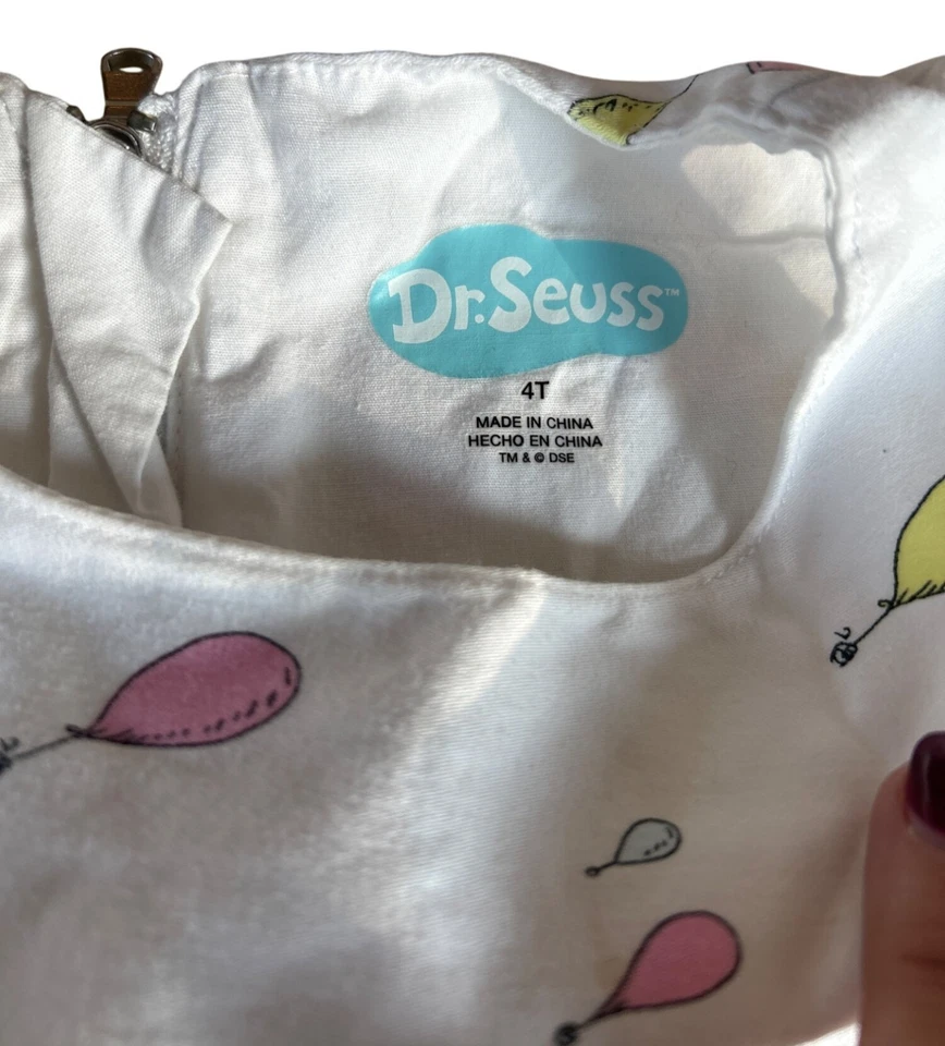 Dr. Seuss Oh The Places You'll Go Dress Girl's 4T Sleeveless Cotton Colorful - Image 4 of 4