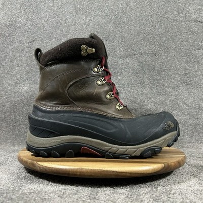 The North Face Chilkat II Luxe Mens Size 9 Black Brown Waterproof Winter Boots