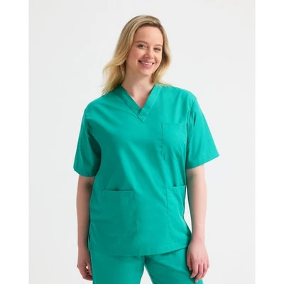 AKA-TEXTILE Uneek Scrub Tunika Shirt Krankenschwester Krankenhaus Arbeitskleidung medizinische Uniform V-Ausschnitt Erwachsene Top