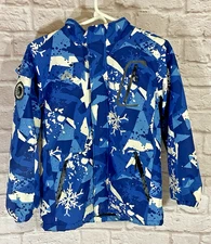 Moerdeng Snow Ski Winter Coat Jacket Blue Waterproof Hooded Kids Boys Size 12