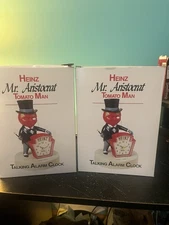 Vintage 1987 HEINZ Mr. Aristocrat Tomato Man Talking Alarm Clock, NIB! READ!