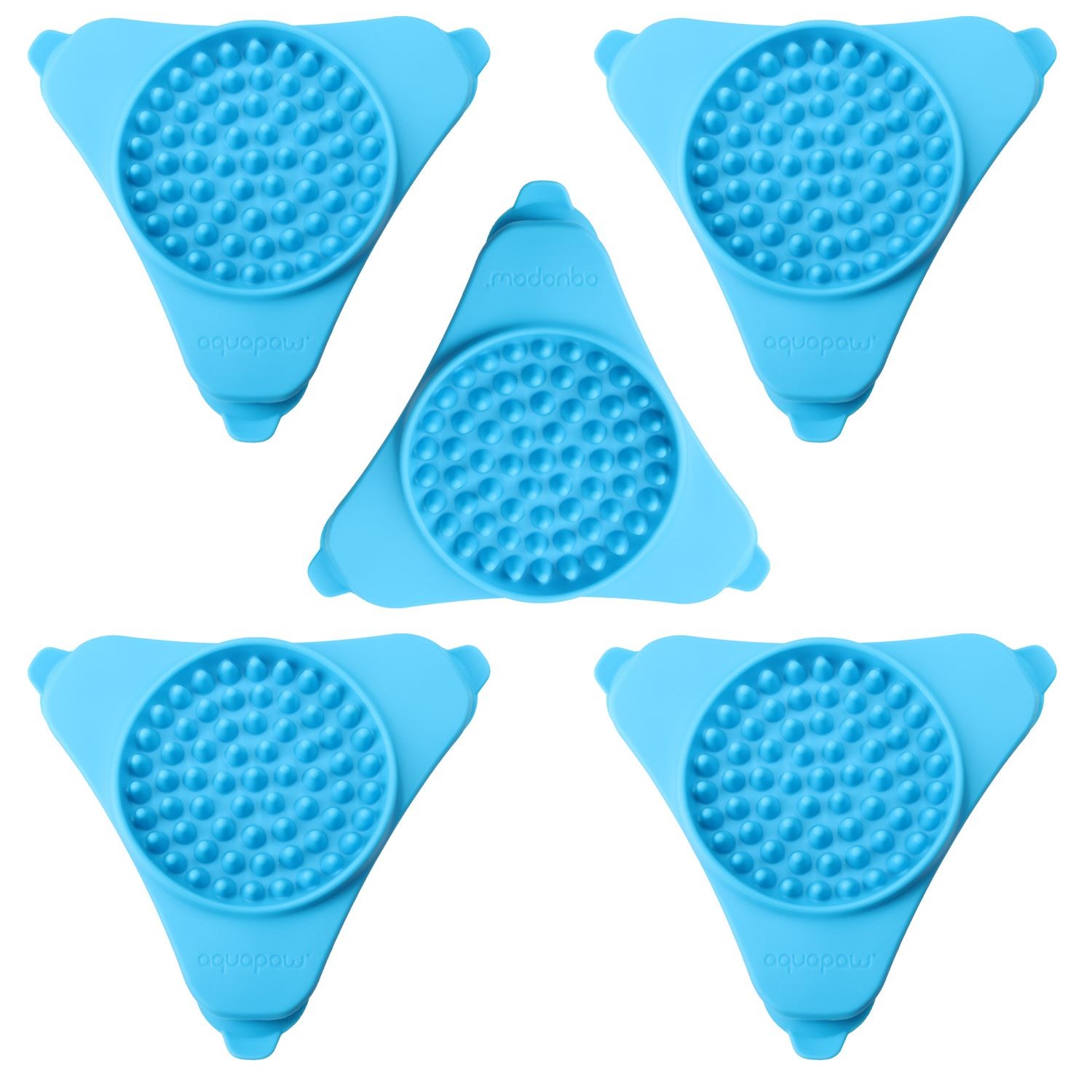 5pk Aquapaw Slow Treater Dog Feeding  Dispencing Mat Licking Toy For Bathing