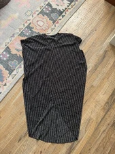 Hatch Maternity Riviera Black  Print Long Draped Dress One Size V Neck