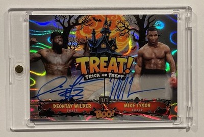 2025 Mike Tyson Deontay Wilder 1/1 TREAT Dual Auto Wild Card Haunted Hits
