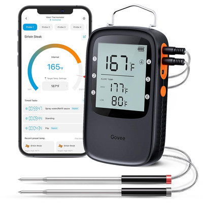 Bluetooth Meat Thermometer Wireless BBQ Grill Smoker App Remote Probe