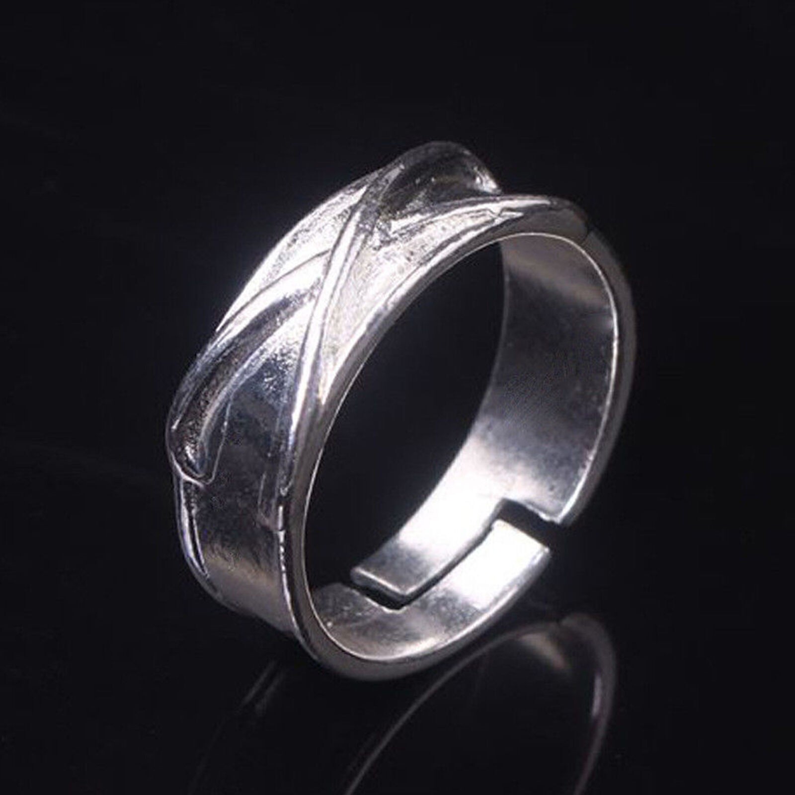 Anillo de dedo enchapado en plata Super Dragon Ball Z DBZ negro Son Goku Gokou Time
