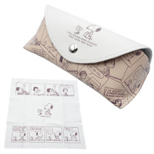 Peanuts Snoopy Eyeglass Glasses Case with Cloth Semi-Hard Japan Limited New