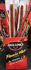 Jack Links Flavored Meat Stick Flamin' Hot Original 0.92 Oz, 20 Count Box 01/26