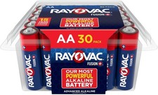 Rayovac Fusion AA Batteries 30 Pack , Double A Alkaline 30 Count Pack of 1 