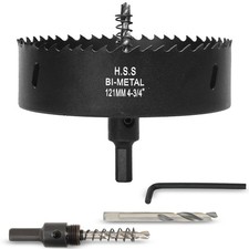 4-3/4 Inch Hole Saw with Arbor for Wood Metal Plastic, 4.75 in Bimetal Hole C...