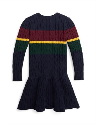 white christmas dresses Hatch Collection The Averie Polo Rib Sweater Dress in Navy