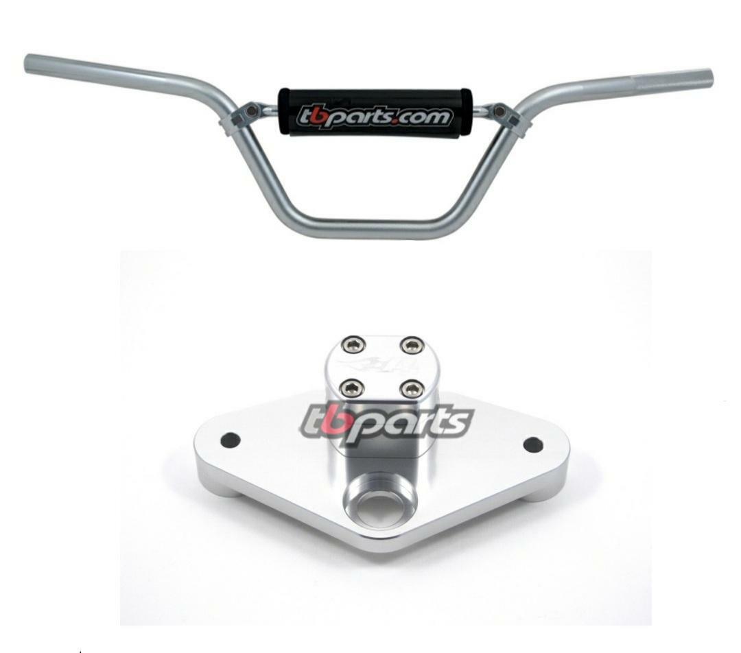 HONDA CT70 KO ATC70 Z50 SILVER HANDLEBARS WITH PAD & SILVER TRIPLE