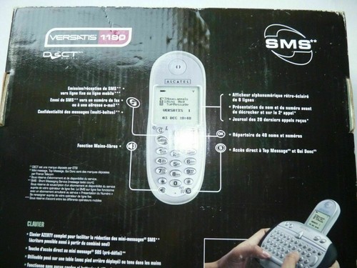 RARE TELEPHONE SANS FIL DECT ET SON CLAVIER SMS ALCATEL VERSATIS 1190 TBE - Zdjęcie 10 z 10