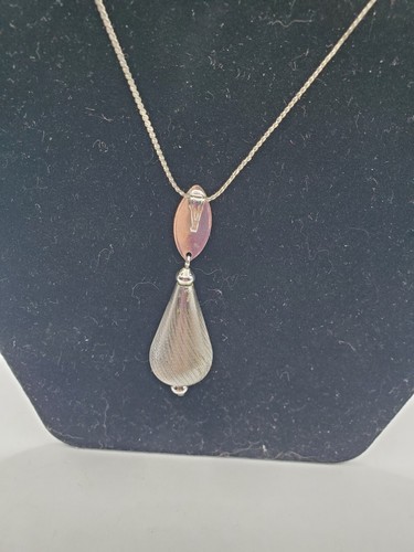 Sarah Coventry Silver Tone Pear Shape 2" Pendant - Picture 6 of 7