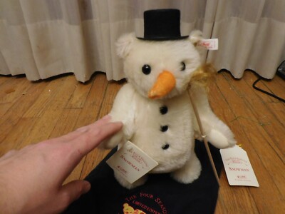 Vintage Steiff Teddy Bear 13'' Mohair Limited Snowman ALL ID MINT #972/5000