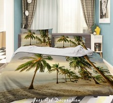 3D Beach Palm Tree Scenery Quilt Cover Set Duvet Cover Bedding Pillowcases