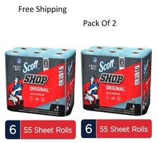 Scott Professional Multi-Purpose Shop Towels,55 Sheets per Roll,6Rolls PACK OF 2