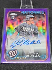 2024 Topps Chrome Drew Millas RC Nationals Auto Purple 192/250 #RA-DM