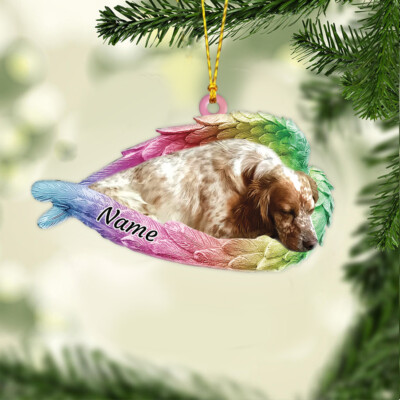 English Setter Dog Angel Wings Car Ornament, English Setter Dog Angel  Ornament