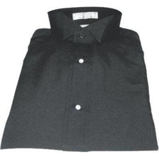 Men's Tuxedo shirt By CLASSIX Wing Tip Formal Plain Front After Six M14 Black