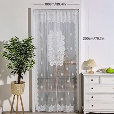  1pc Shabby Chic Floral Lace Door Curtain Panel Vintage Floral Lace Sheer Panels