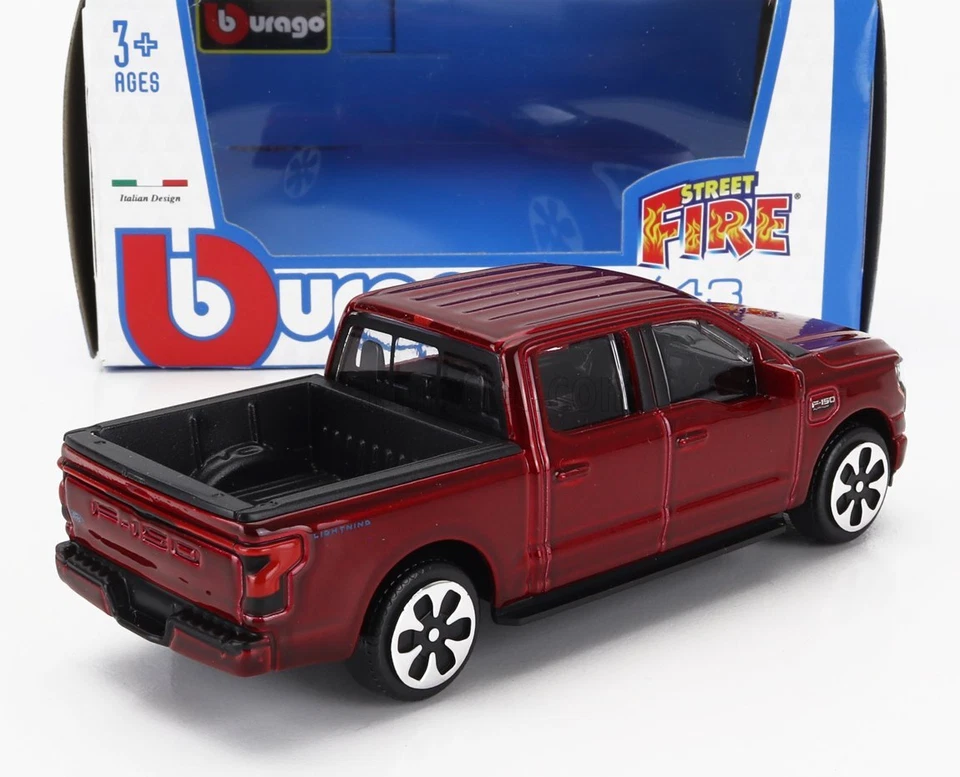MODELLINO AUTO STATICO BURAGO FORD F150 LIGHTNING PICK-UP 2022 ROSSO SCALA 1/43 - Immagine 2 di 4