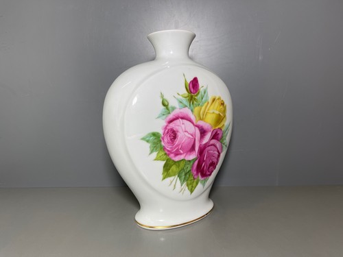 Fraureuth Vase Beidseitig Blumenmalerei Rosenbukett Rosen Gold 1.Wahl H:29,3cm - Bild 8 von 12