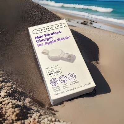 Infinitive Mini Wireless Charger for Apple Watch - White.  Great For Travel!!!
